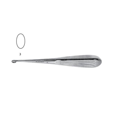 Curette Mastoid Spratt Meister-Hand 6-1/2" #3 Oval Cup Tip Stainless Steel Ea